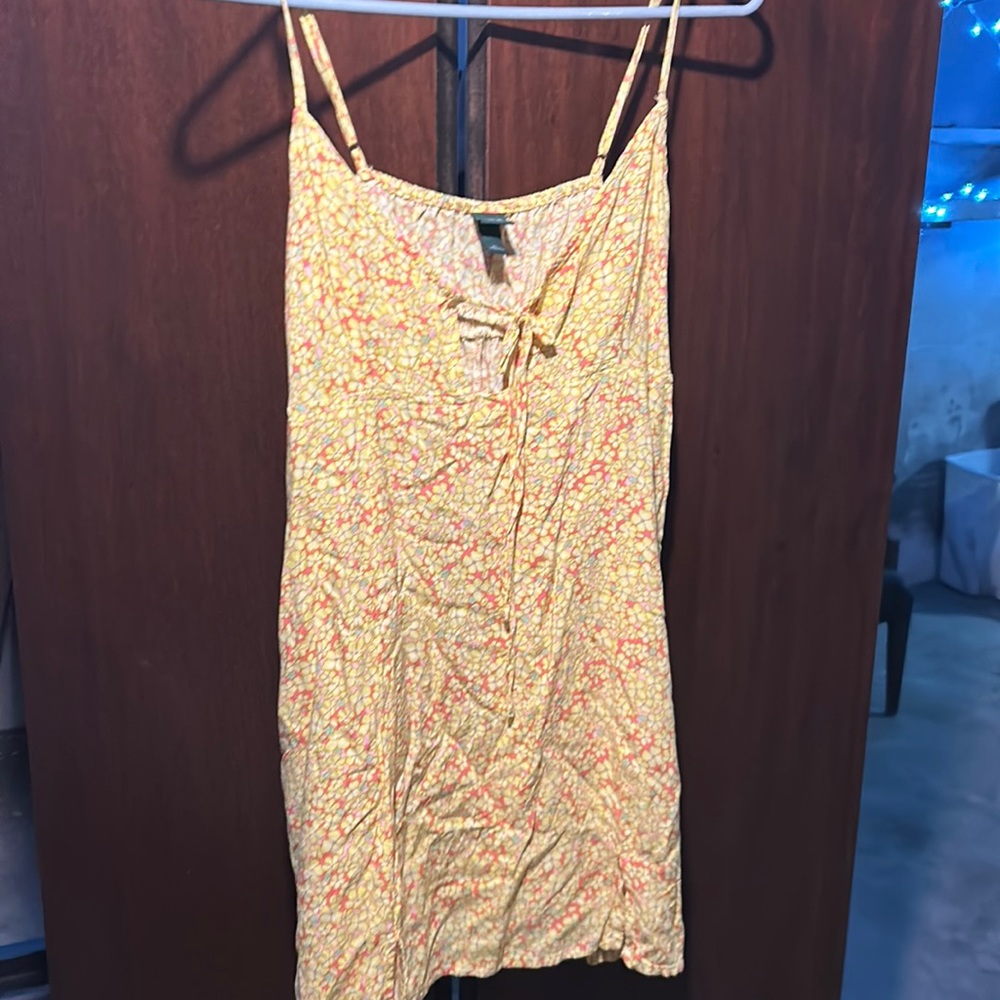 Mini spring summer dress yellow